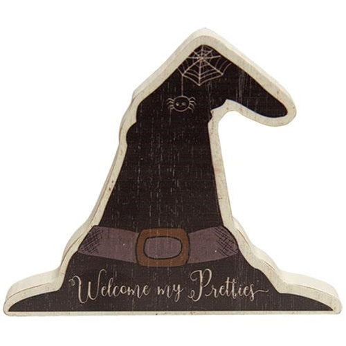 Welcome My Pretties Witch Hat Chunky Sitter (Pack of 4)