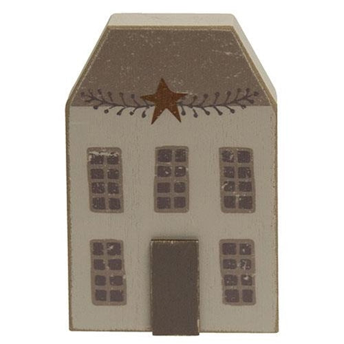 Distressed Primitive Saltbox Sitter (Pack of 4)