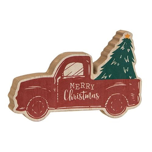 Merry Christmas Chunky Truck Sitter (Pack of 4)