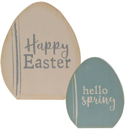 2/Set Happy Easter Wooden Egg Sitters (Pack of 2)