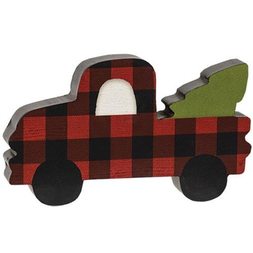 Buffalo Plaid Chunky Pickup Truck (Pack of 2)