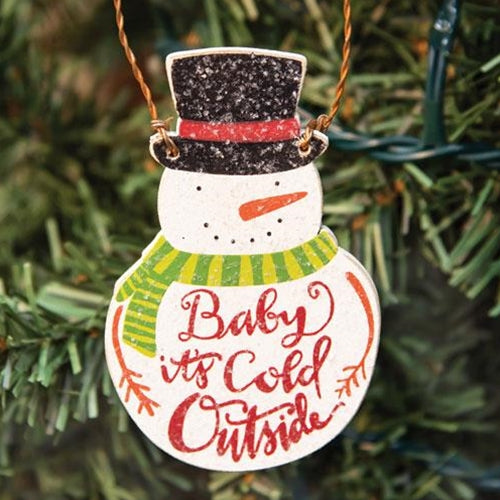 Baby It's Cold Outside Snowman Ornament (Pack of 4)