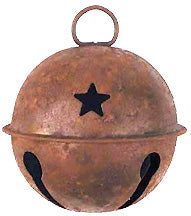 Rusty Jingle Bell w/Star Cutout 80mm  (Pack of 4)