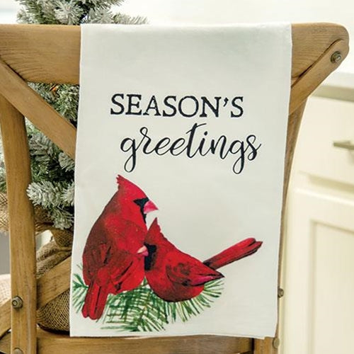 Season's Greetings Cardinal Dish Towel (Pack of 2)