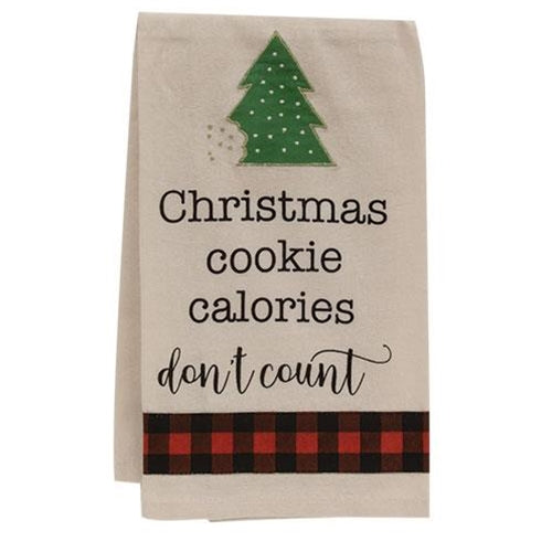 Christmas Cookie Calories Don't Count Dish Towel (Pack of 2)