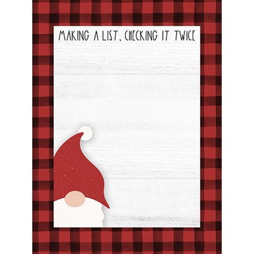 Making A List Checking It Twice Gnome Mini Notepad (Pack of 4)