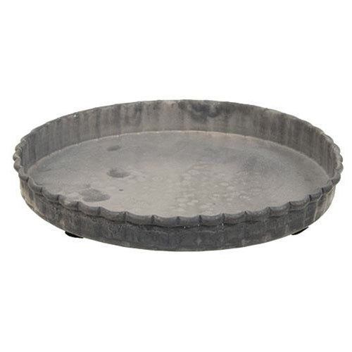 Antiqued Gray Fluted Candle Pan 5
