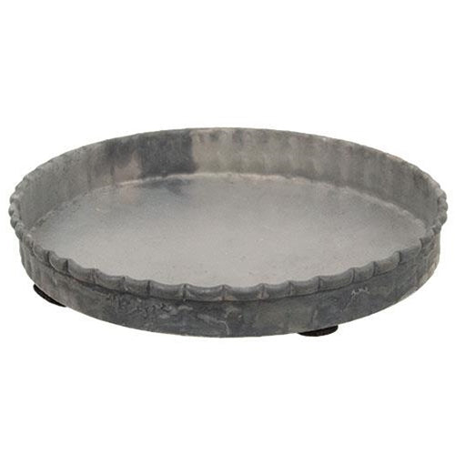 Antiqued Gray Fluted Candle Pan 4