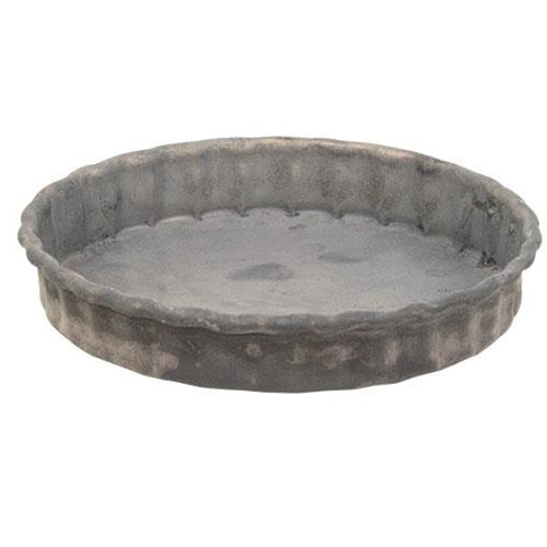 Antiqued Gray Fluted Candle Pan 3