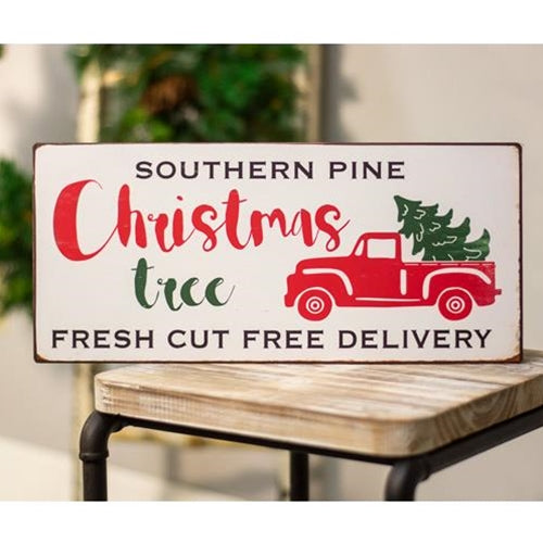 Southern Pine Christmas Tree Metal Sign  (Pack of 2)