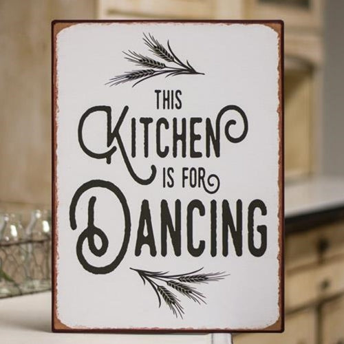 Kitchen is for Dancing Distressed Metal Sign  (Pack of 2)