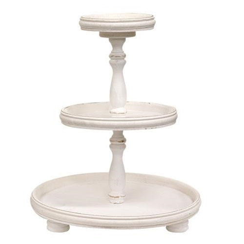 Shabby Chic Wooden Three-Tiered Tray