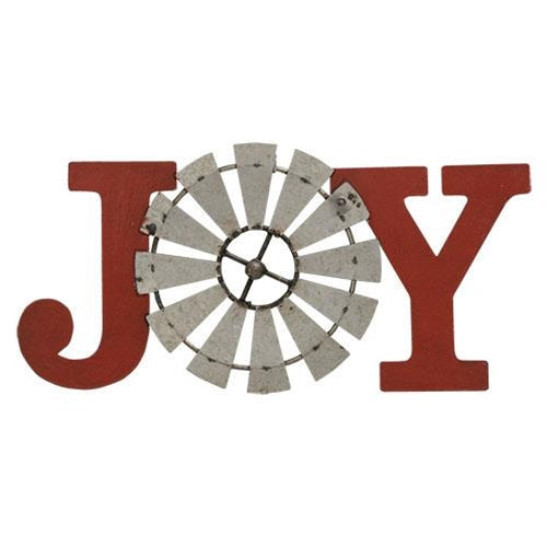 Joy Windmill Metal Plaque  (Pack of 4)