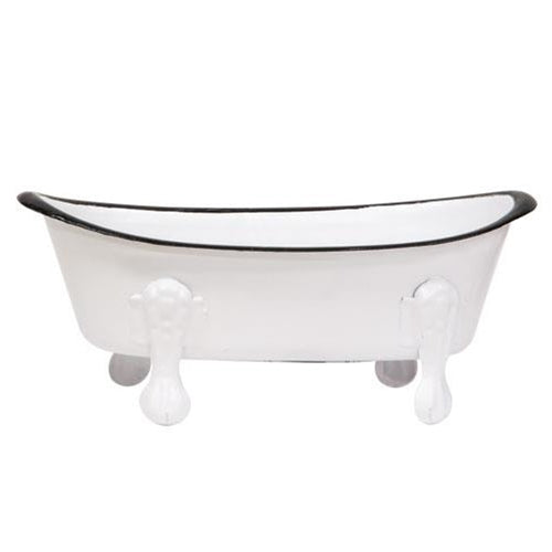 White Iron Bathtub Soap Dish (Pack of 2)