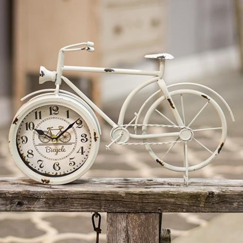 Farmhouse White Bicycle Clock