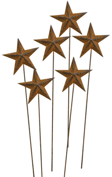 6/pk Rust & Black Finish Star Picks 14