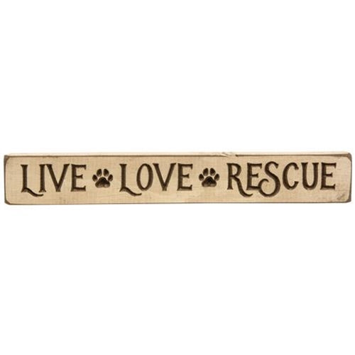 Live Love Rescue Engraved Block 12
