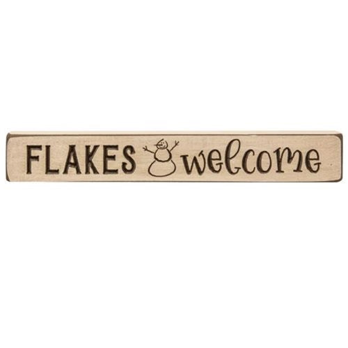 Flakes Welcome Engraved Block 12