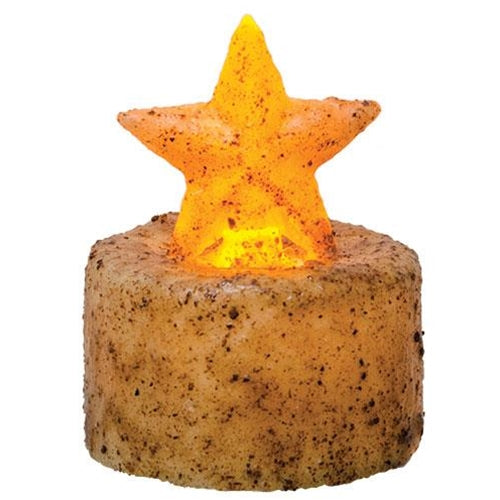 Burnt Ivory Star Timer Tealight (Pack of 4)