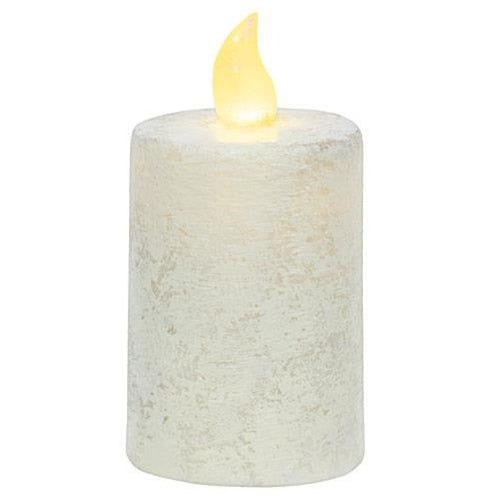 Rustic White Pillar Candle 2.25