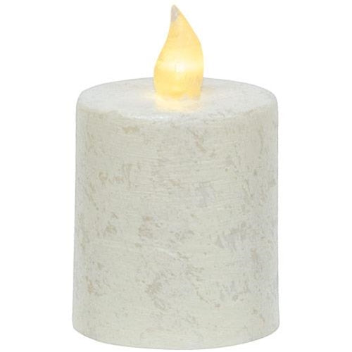 Rustic White Pillar Candle 2.5