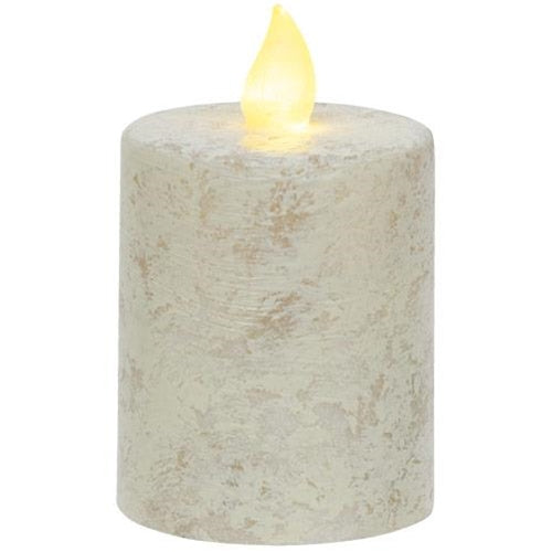 Rustic White Pillar Candle 2.5