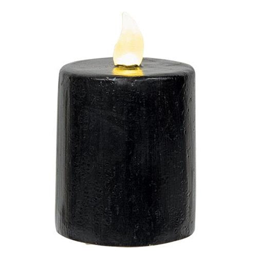 Black Gloss Pillar Candle 2.5
