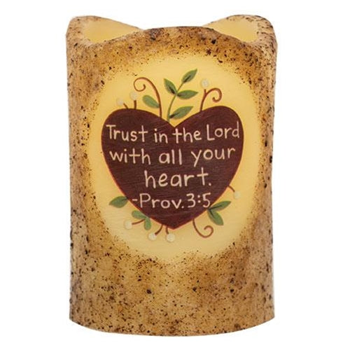Trust in the Lord Heart Pillar 3x4.5