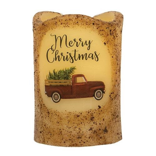 Merry Christmas Truck Pillar 3x4.5