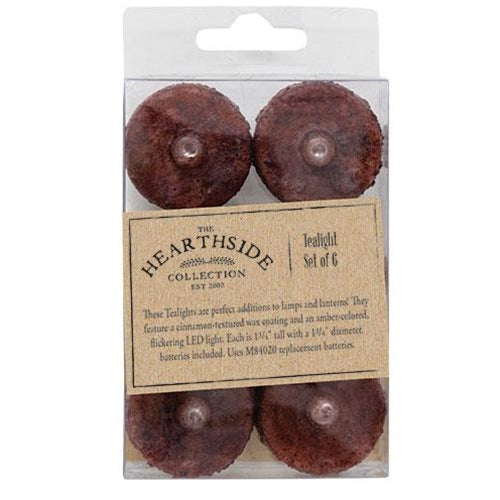 6/Pkg Burnt Burgundy LED Tealights (Pack of 2)