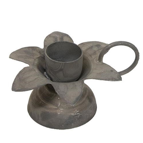 Antiqued Gray Blooming Flower Taper Holder (Pack of 4)
