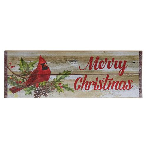 Merry Christmas Cardinal Wall Plaque (Pack of 2)