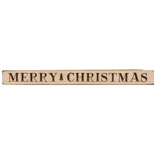 Merry Christmas Engraved Block Auth. White 18