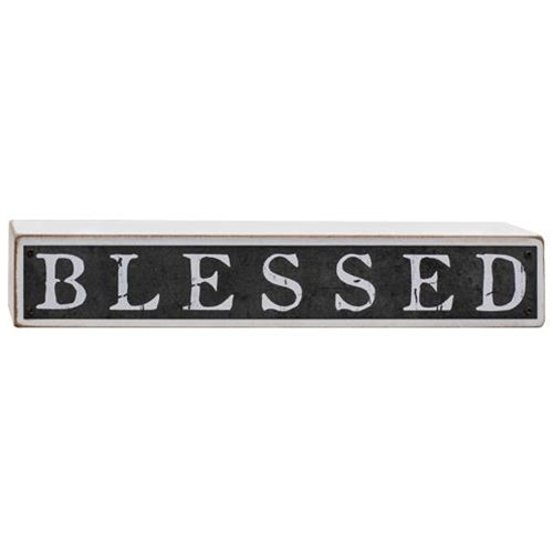 Blessed Galvanized Metal and Wood Block (Pack of 2)