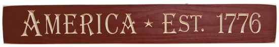 America 1776 Engraved Sign  (Pack of 4)