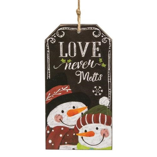 Love Never Melts Chalkboard Ornament  (Pack of 4)