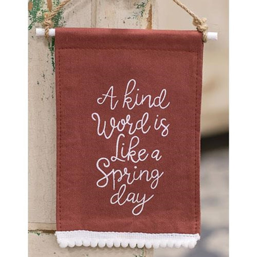 A Kind Word Mini Fabric Wall Hanging  (Pack of 4)