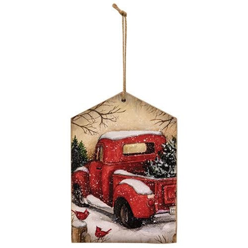 Red Truck Tag Hanger  (Pack of 4)