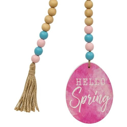 Hello Spring Wood Bead Garland w/Easter Egg (Pack of 2)