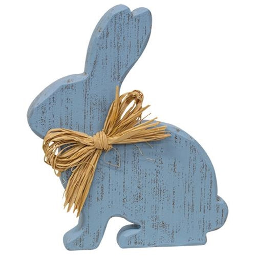 Distressed Blue Sitting Chunky Bunny (Pack of 2)
