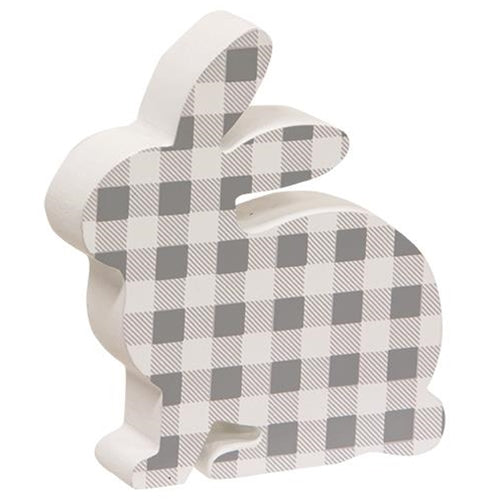 Gray & White Buffalo Check Chunky Bunny (Pack of 4)