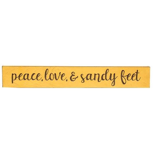Peace Love & Sandy Feet Engraved Sign 24