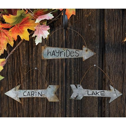 Rustic Cabin Arrow Ornaments 3 asstd.  (Pack of 4)