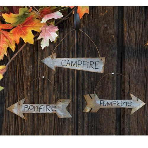 Rustic Campfire Arrow Ornaments 3 asstd.  (Pack of 4)