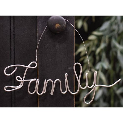 Family Script Metal Ornament  (Pack of 4)