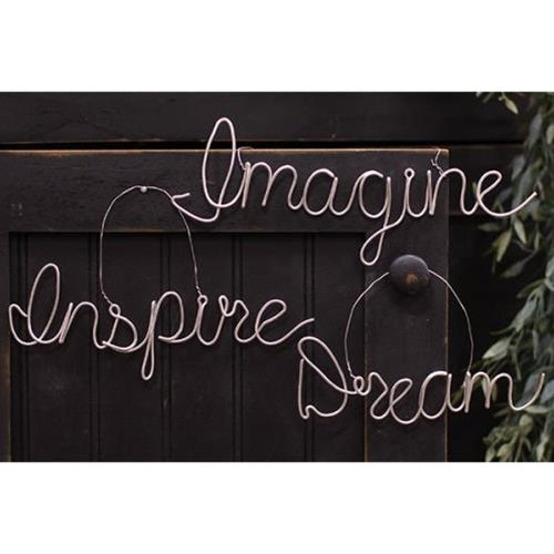 Inspire Imagine Dream Script Metal Ornament 3 asstd. (Pack of 4)