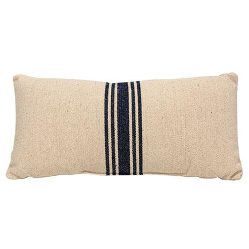 Grain Sack Cream and Navy Stripe Pillow 10x20