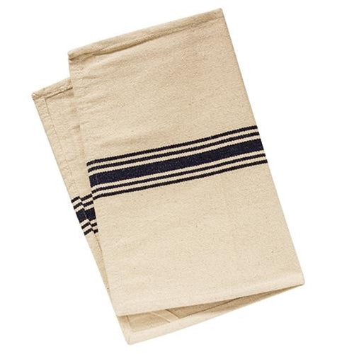 Grain Sack Cream and Navy Stripe Short Runner (Pack of 2)