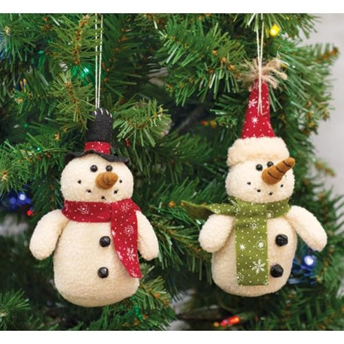 '+Plush Snowman Ornament  2 Asstd. (Pack of 4)
