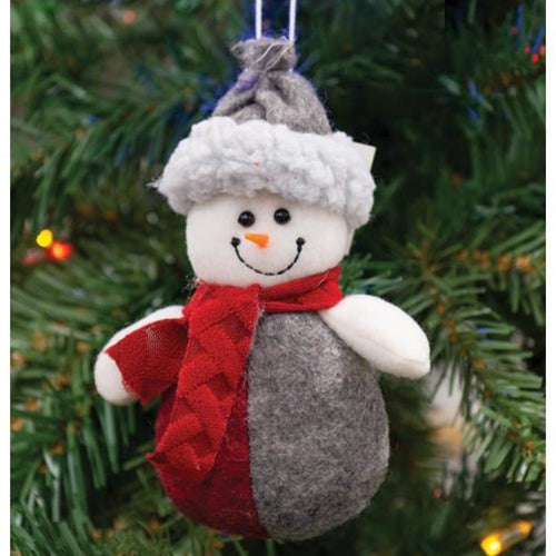 Red & Gray Plush Snowman (Pack of 4)